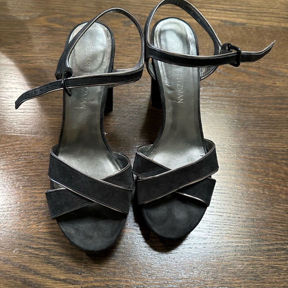 Stuart Weitzman Black Heeled Sandals